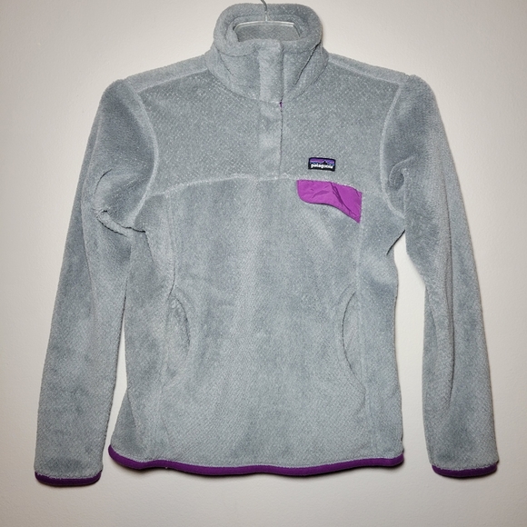 Patagonia Jackets & Blazers - Patagonia Re-Tool T-Snap Fleece Pull Over Womens Size Small Polartec Purple Grey